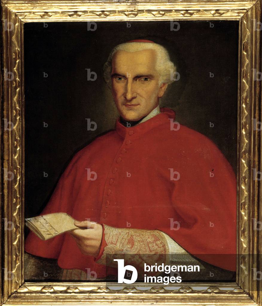 Portrait of Agostino Rivarola (1758-1842), Italian cardinal. Anonymous painting of the 19th century. Biblioteca Civica, Faenza.