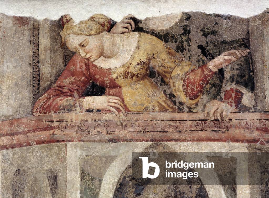 Detail of anonymous frescoes from the Paradiso Palace. Marfisa d'Este mansion (1562-1608), 16th century Ferrara.