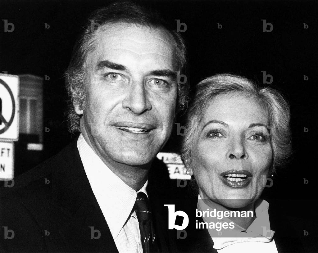 Martin Landau film actor with wife Barbara Bain 1979 (b/w photo)