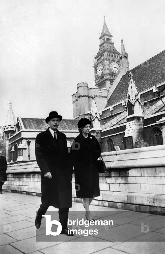 Sir Alec and Lady Douglas Home on their way to the House of Commons, January, 1965