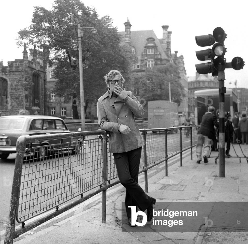 Actor Michael Caine on Westgate Road, Newcastle on 27th July 1970, taking time out from filming Get Carter.