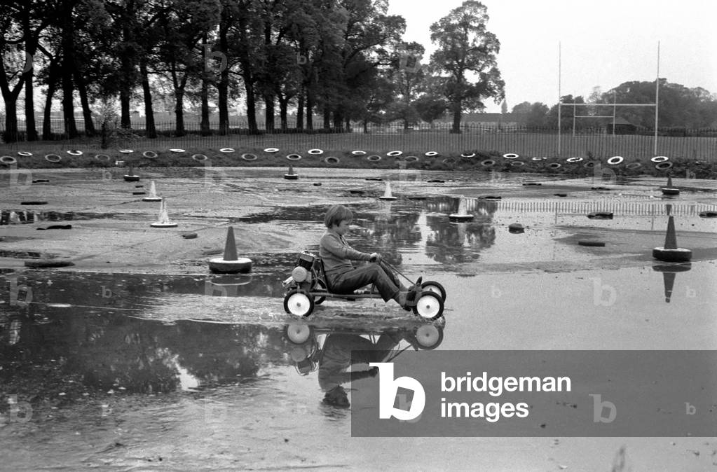 Children's Go-kart: Rober Spicer on the Skid Pan. October 1972