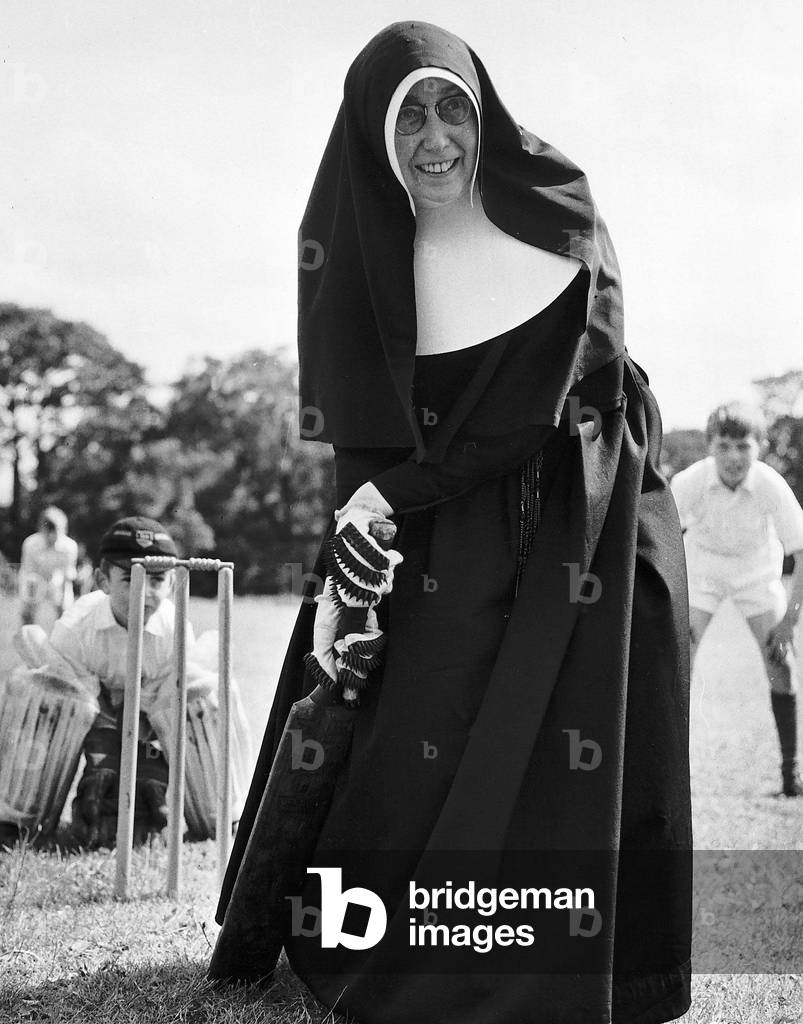 Nun Sister Gabriel coach of school Cricket team at St. Josephs School, Bradford
June 1964