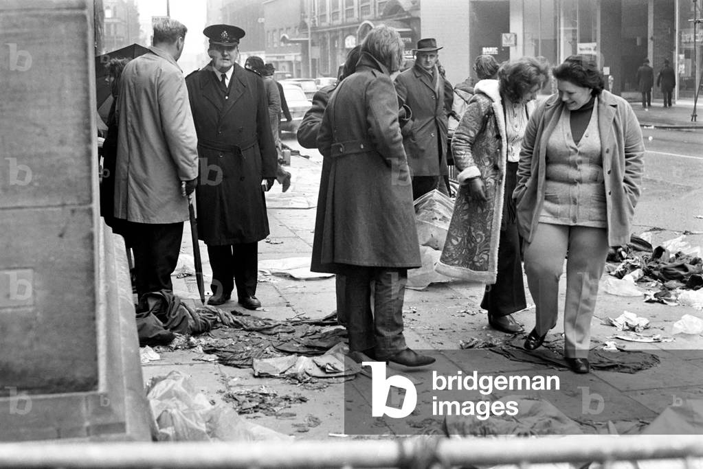Queue for Rolling Stones Concert in Manchester. February 1971 (b/w photo)