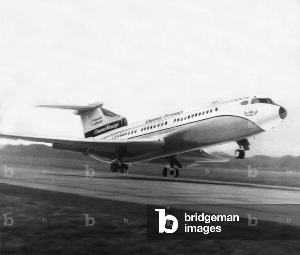 A De Havilland Trident airliner, later to be known as the Hawker Siddeley Trident.
