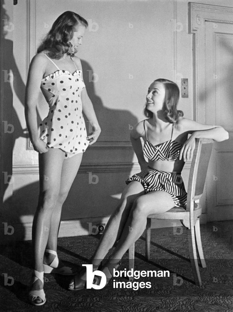 Clothing Beachwear: Spots and Stripes latest in sportswear and swimsuits for export and home market.  March 1948 (photo)