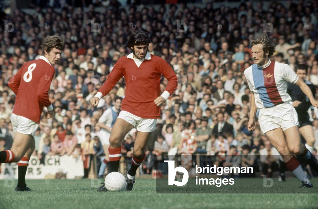 George Best action for Manchester United v Crystal Palace. 9th September 1971 (photo)