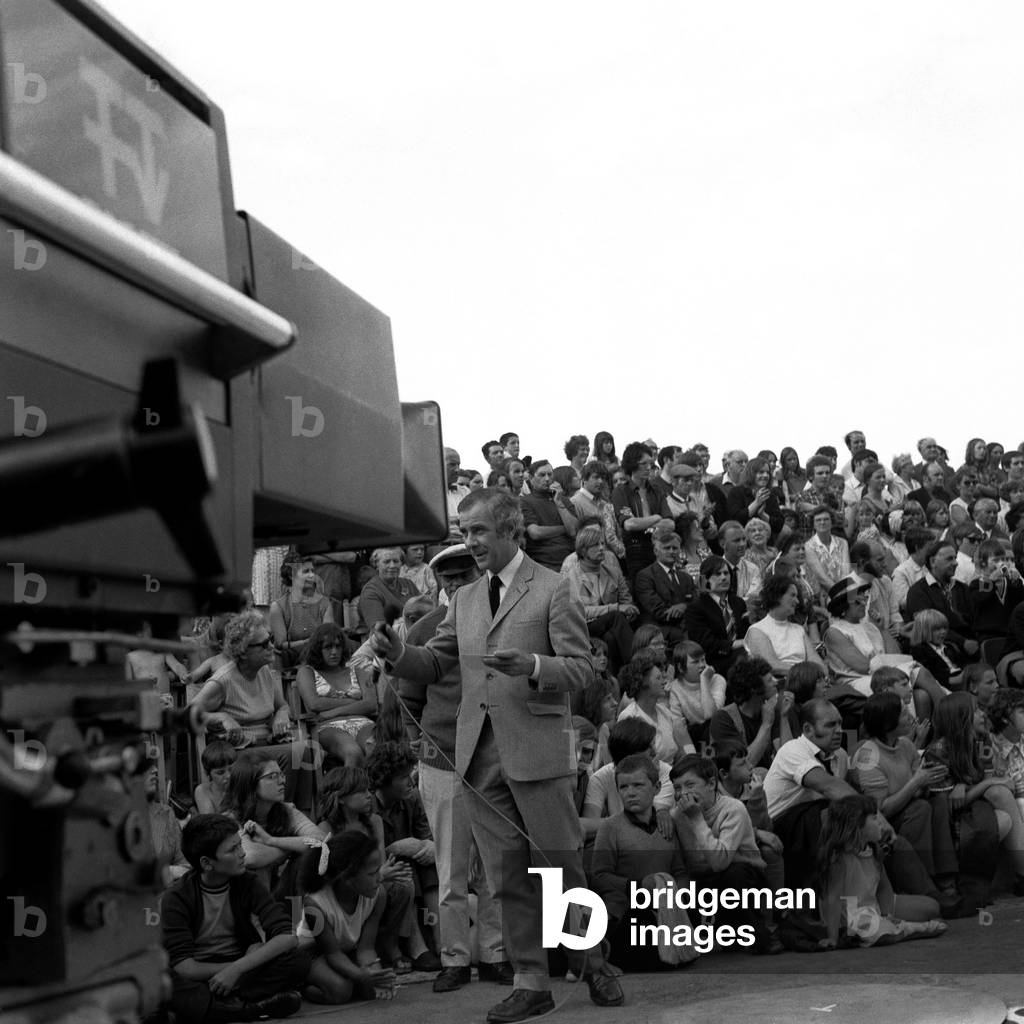 The Miss Tyne Tees Television beauty contest at Tynemouth Open Air Swimming Pool, 24 July 1971 (b/w photo)