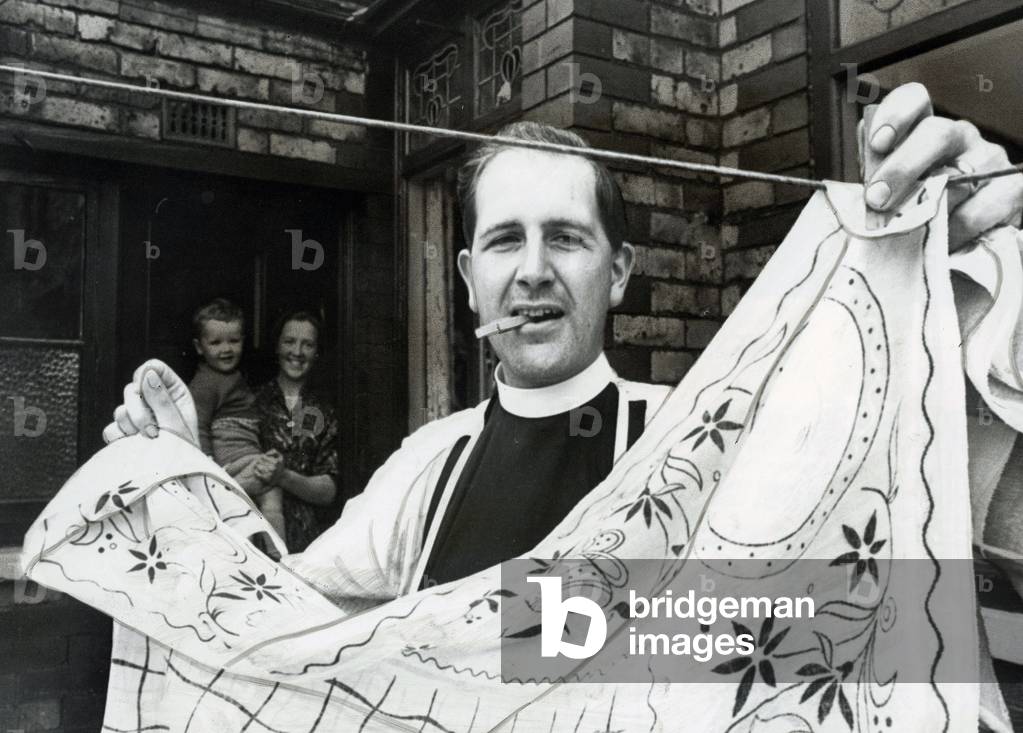 Rev Roy Allison - finalist in national contest Husband of the Year, September 1967 (b/w photo)
