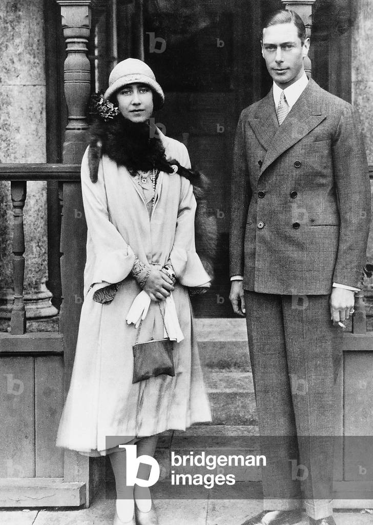 Duke and Duchess of York at the Marchs House Party, 12/08/1925 (b/w photo)