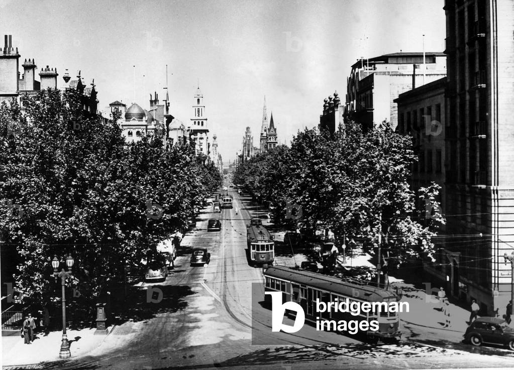 Melbourne City Skyline, Australia 1954
