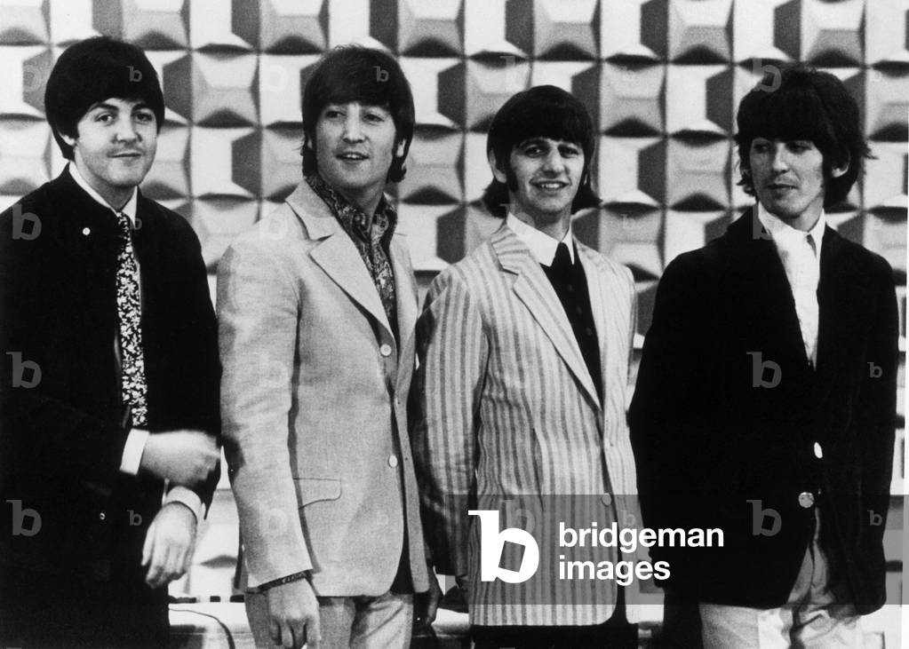 The Beatles at a Tokyo press conference during their tour of Asia. June 1966 (b/w photo)
