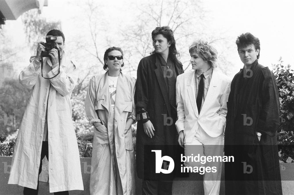 Duran Duran, music group, Photo-call, 13th May 1985 (b/w photo)