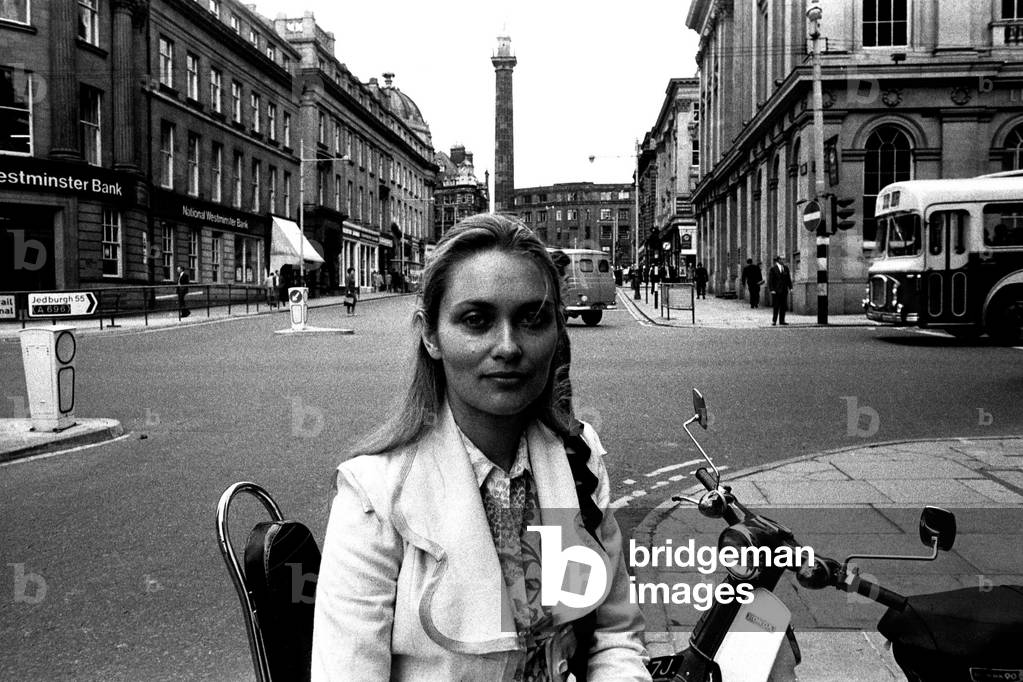 Actress Alexandra Bastedo outside Newcastle's Theatre Royal where she is appearing on the play 