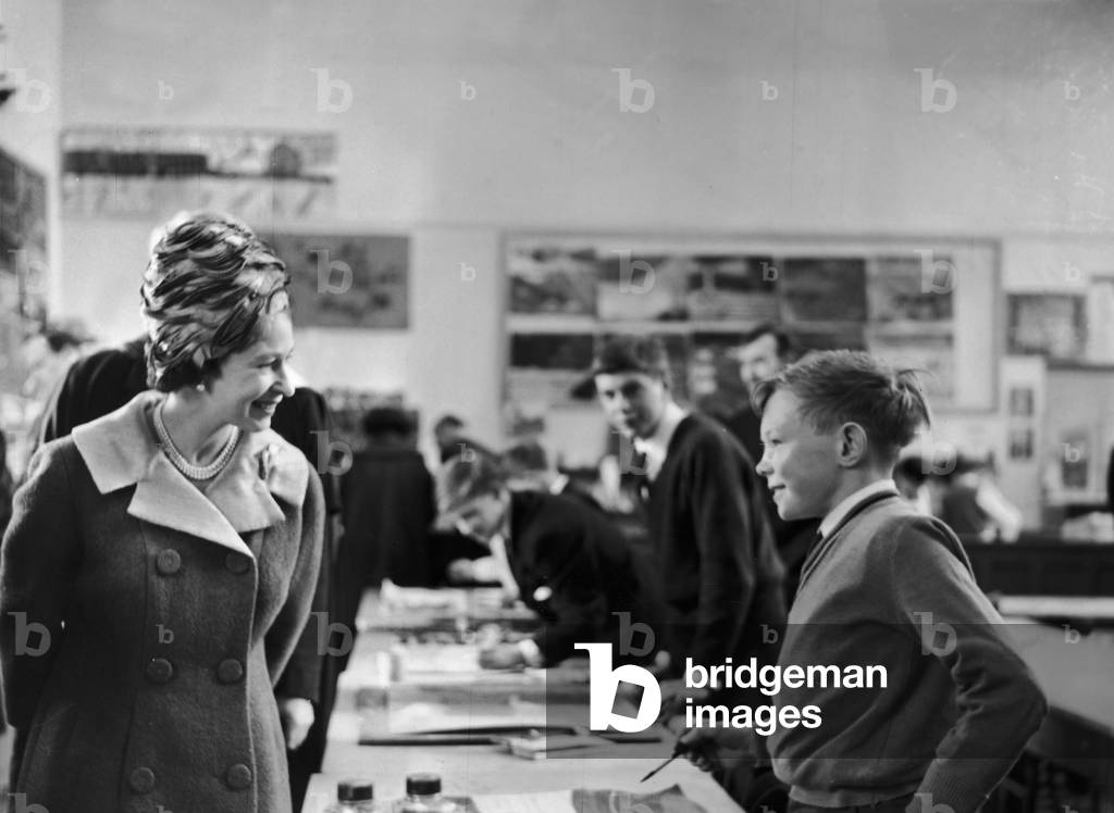 The Queen visits Manchester, 15th March 1965.
School Children.