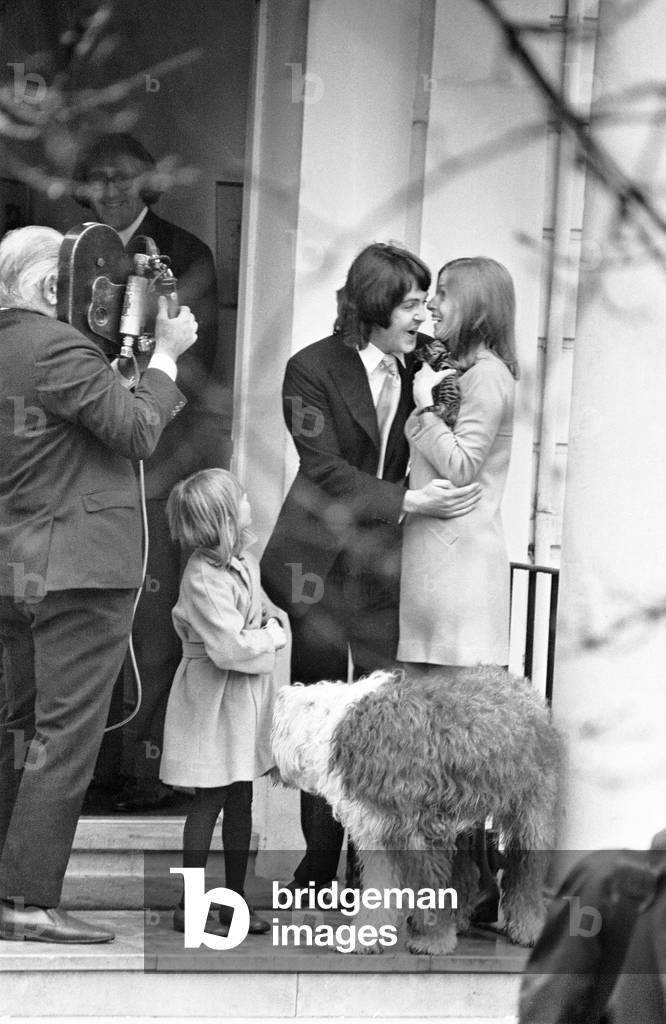 Civil Wedding of Paul McCartney & Linda Eastman, Marylebone Register Office, London, 12th March 1969.