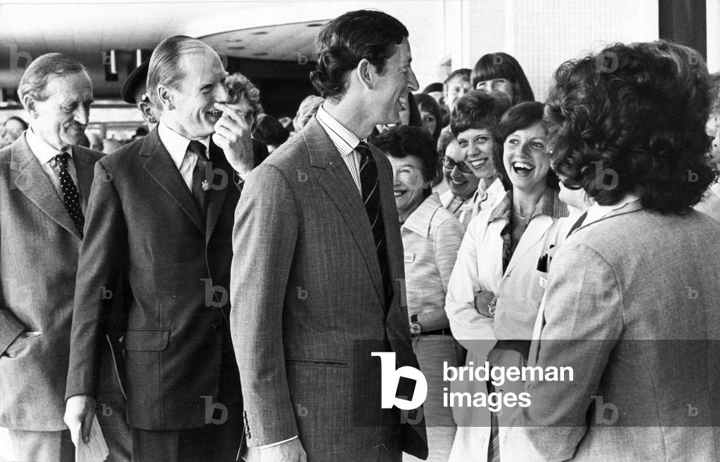 Prince Charles, The Prince of Wales during his visit to the North East, 31 May 1978 (b/w photo)