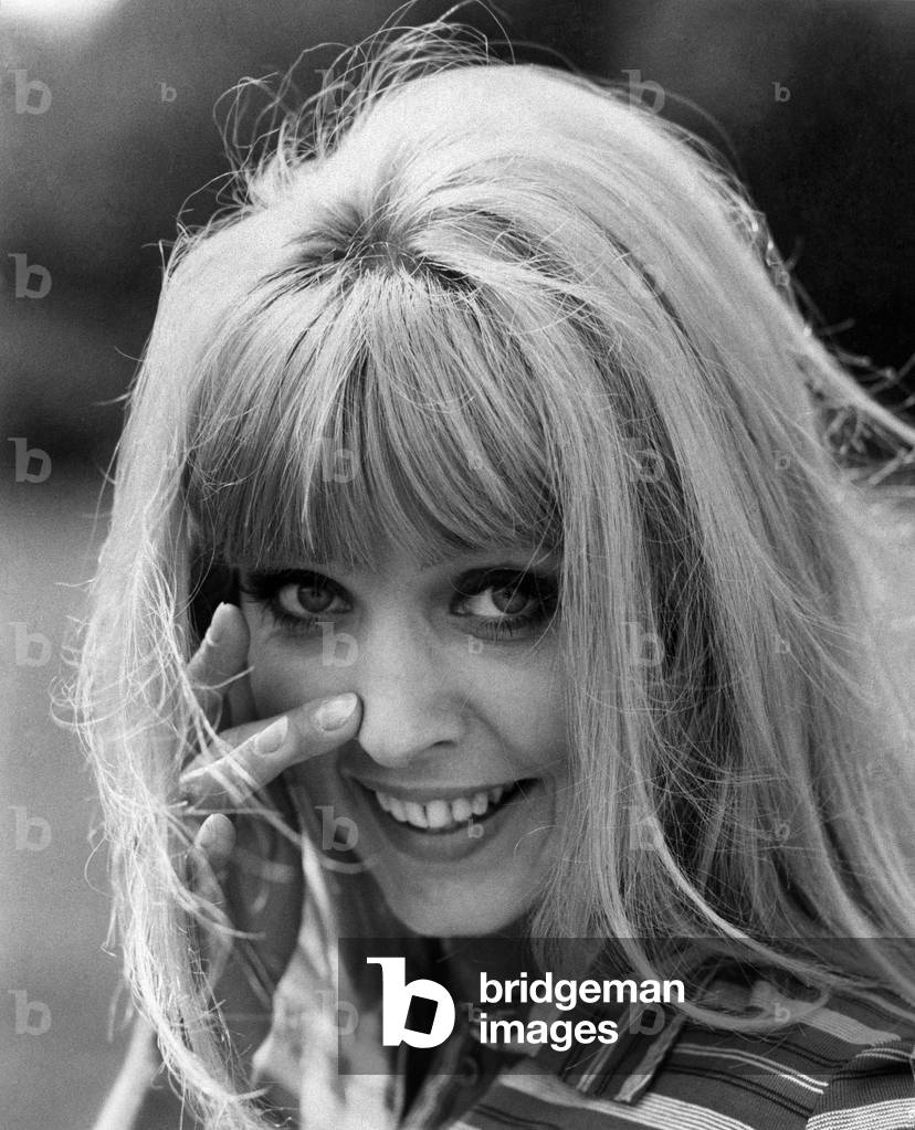 Actress Sarah Atkinson pictured in the sun near her home in Thames Ditton. July 1970 (photo)