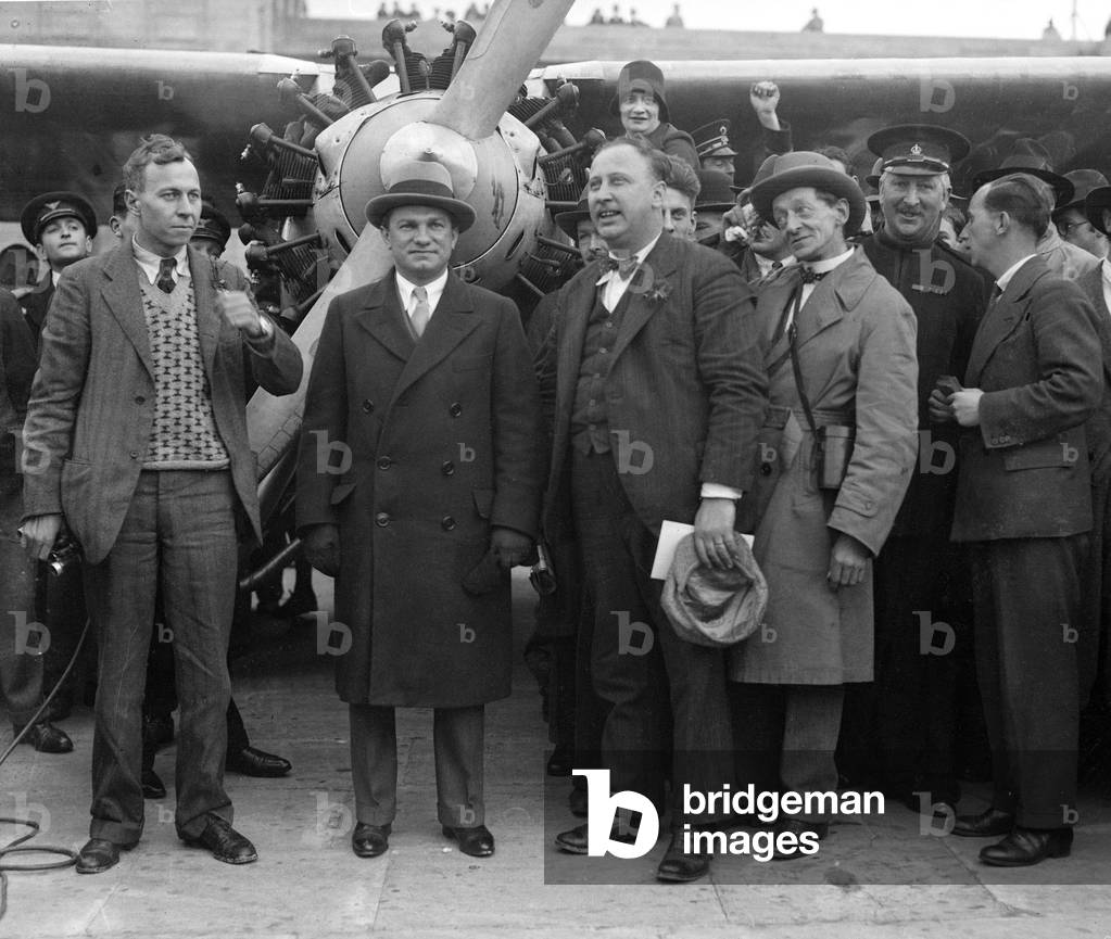 Atlantic fliers at Croydon.
l-r Captain Erroll Boyd, Mr Lavine and Mr H.Cormock.
11th October 1930