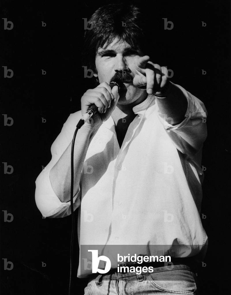 Lindisfarne's Ray Jackson at the 'Rock On The Tyne' festival. 30/08/84