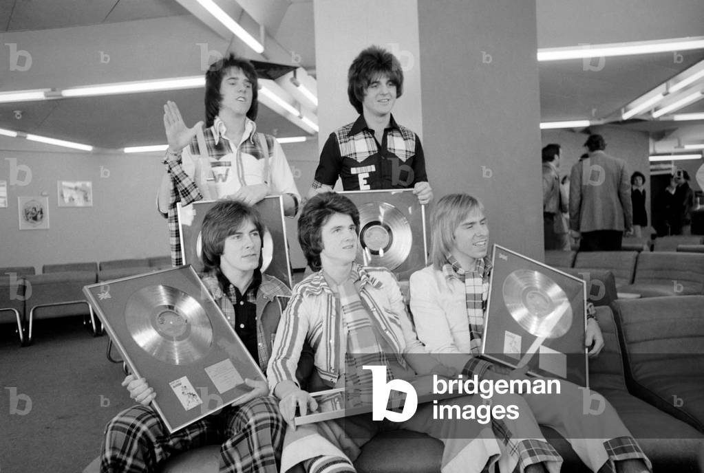 The Bay City Rollers, 25th March 1975 (b/w photo)