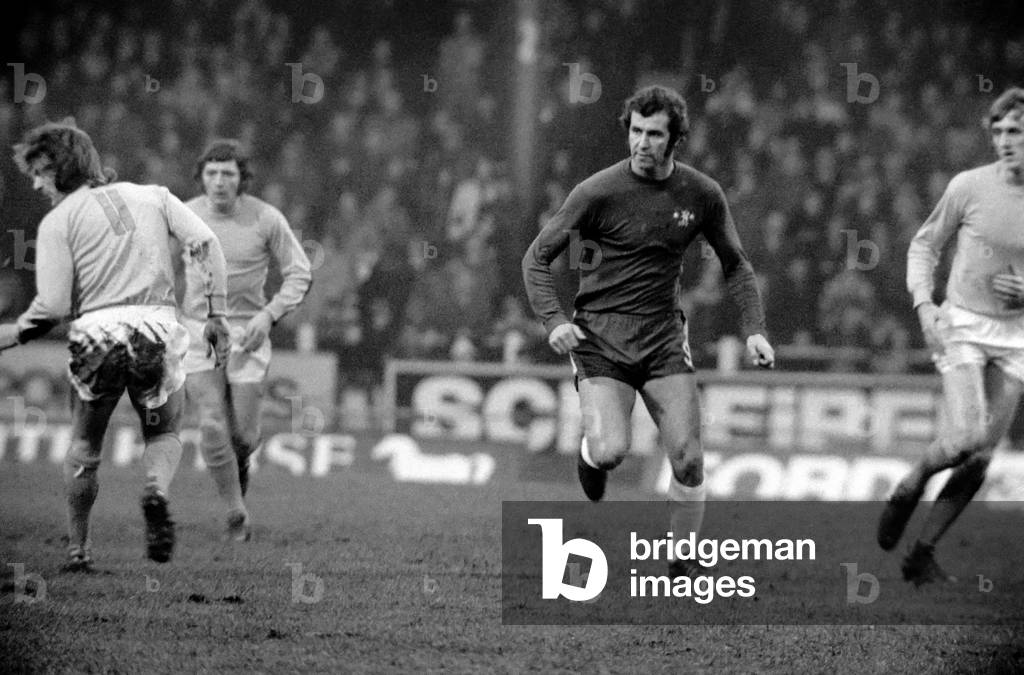Chelsea v Huddersfield 1971/72 Season. Chelsea striker Peter Osgood seen here in action against Huddersfield at Stamford Bridge . The final score was a two all drawJanuary 1972 (b/w photo)