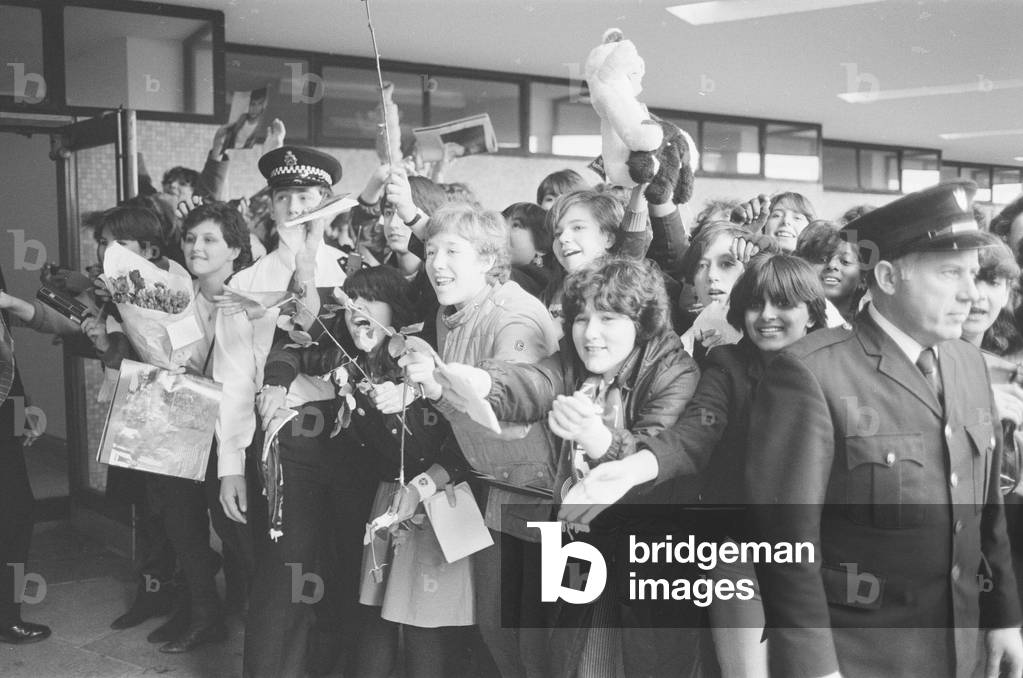 Duran Duran, music group, The Rio Tour, December 1982 (b/w photo)