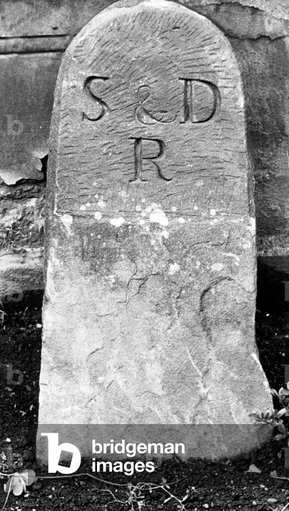 This Stockton and Darlington Railway boundry stone was recovered from the moors, with official permission, by Richard Martin and his son and was re-erected right on his doorstep in Jesmond, Newcastle on 14th August 1969