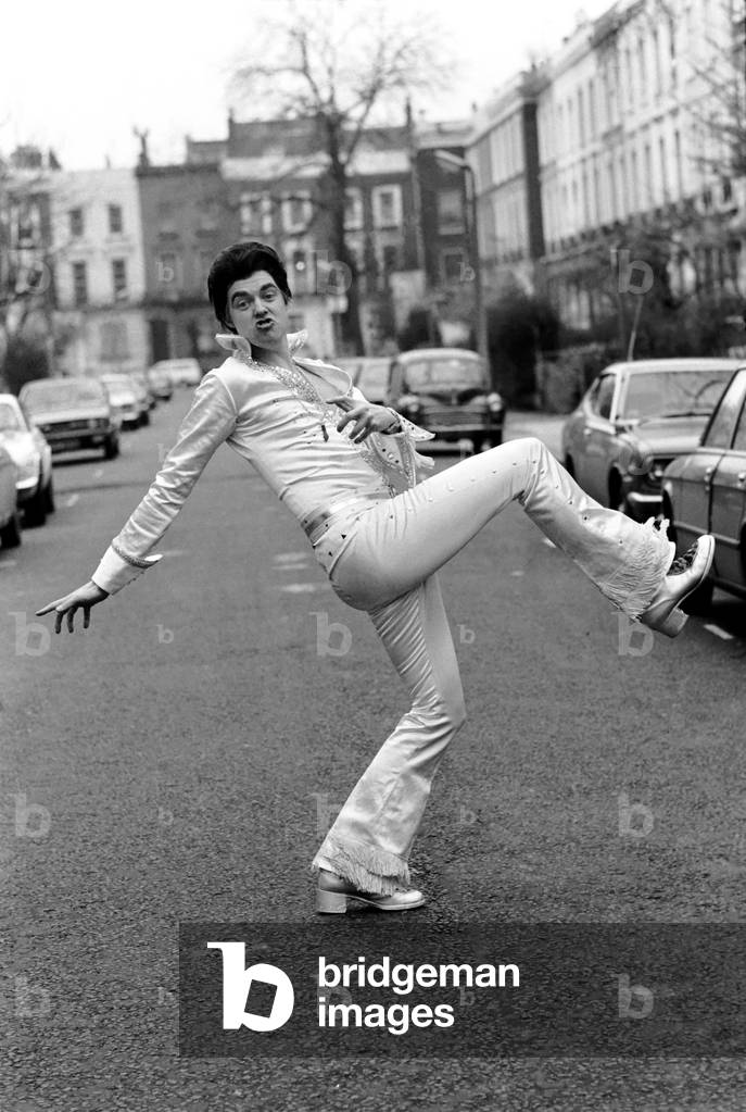 Tim Rice as Rock Pharaoh, 2nd March 1975 (b/w photo)