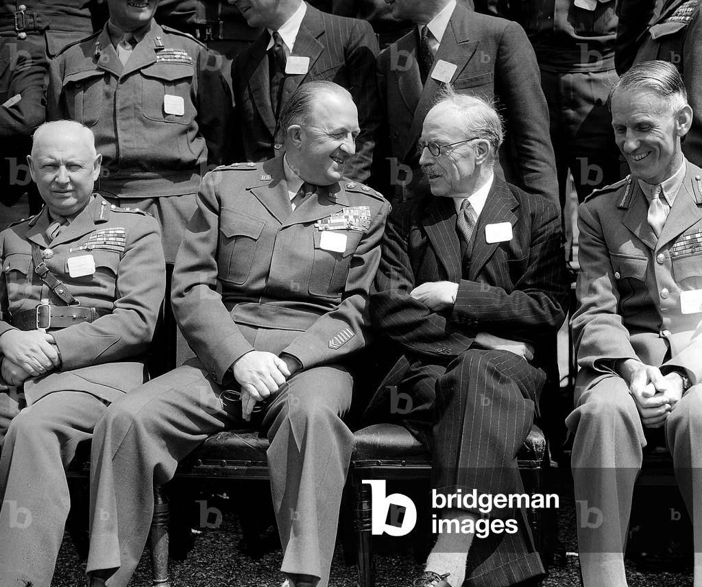 Sir Henry Tizard at operation Britannia. Henry Tizard backed-up Barnes Wallis's design for a bouncing bomb which was delivered by RAF 617 sqd Avro Lancaster bombers in the Dambusters raid over Germany, he was also instrumental in the development of Radar, May 1949 (b/w photo)