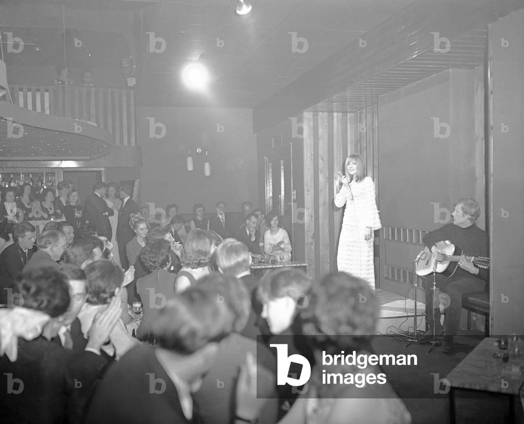 Marianne Faithfull seen here making her debut cabaret appearance at the Blue Nile Club, Radford Road, Coventry. 28th April 1965