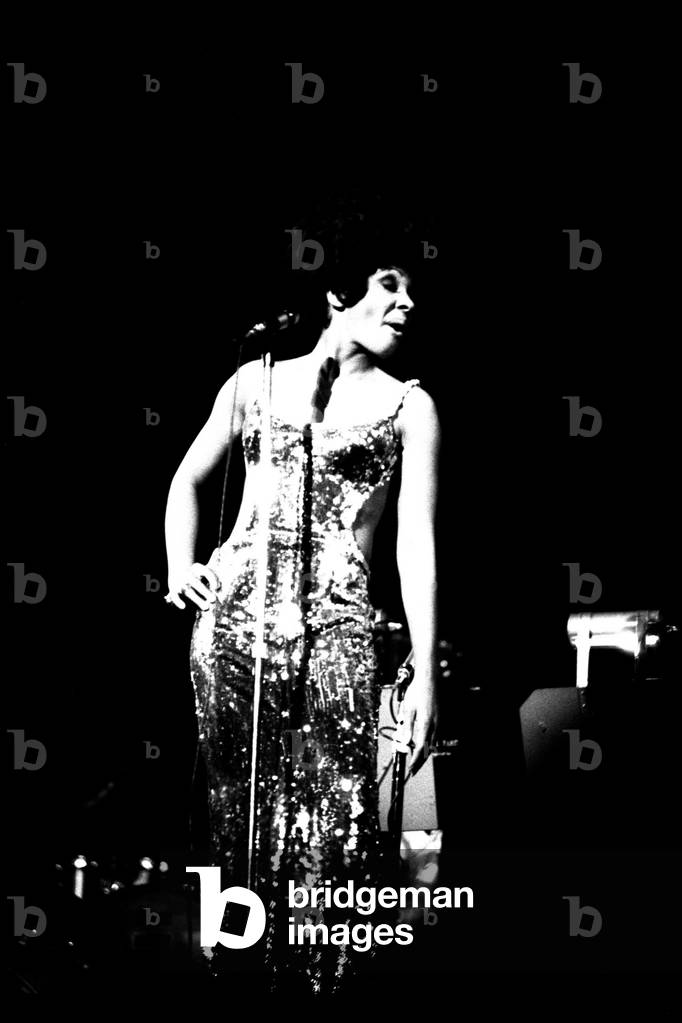 Shirley Bassey performing on stage in concert at Newcastle City Hall 30th April, 1971