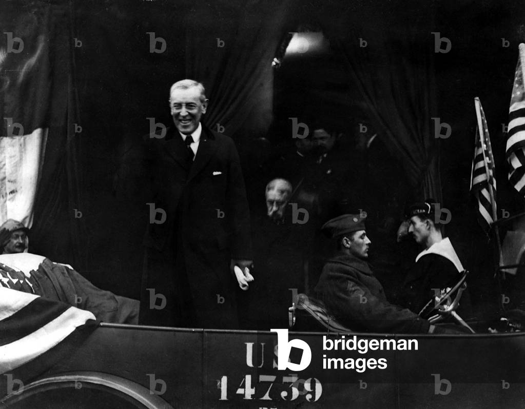 President Woodrow Wilson arrives in France, December 1918 (b/w photo)