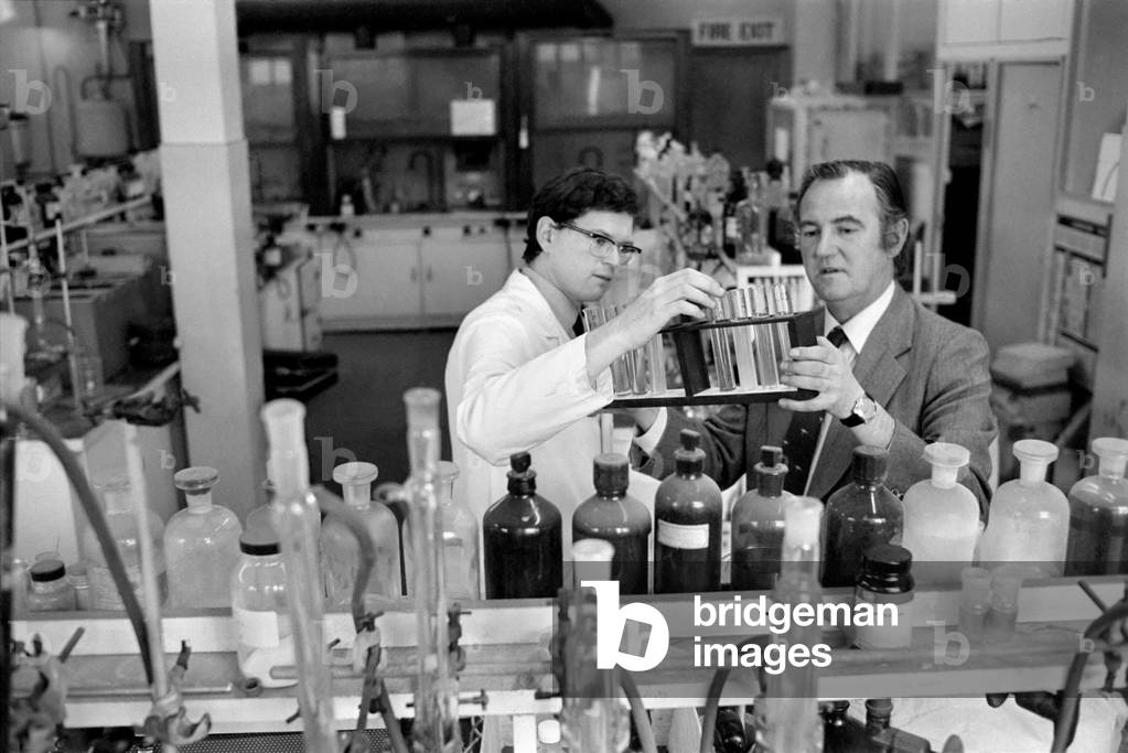 Laboratory/Testing/Work Science: Water Tests: Paul Cooper, Christopher Whatley, Roy Spicer. February 1975