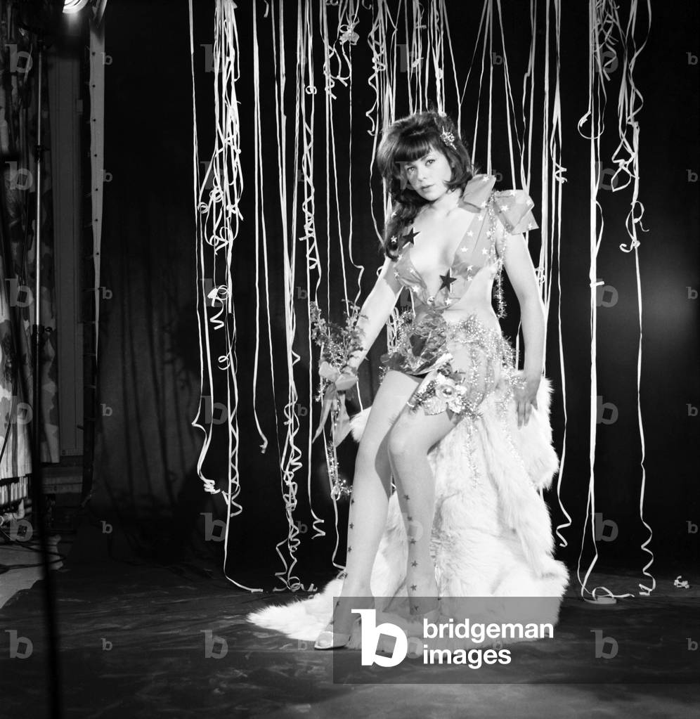 Yvonne Dellaway seen here dressed for a Christmas Party, December 1964 (b/w photo)