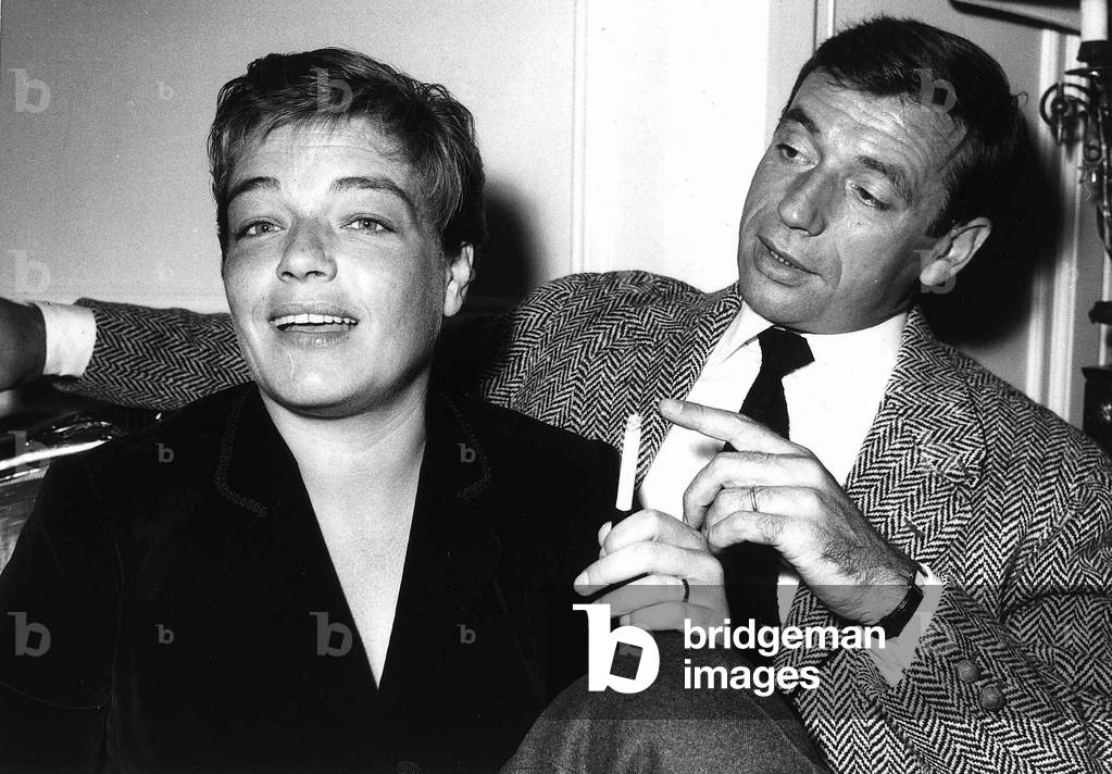 Yves Montand, April 1982, with his wife of 21 years actress Simone Signoret.