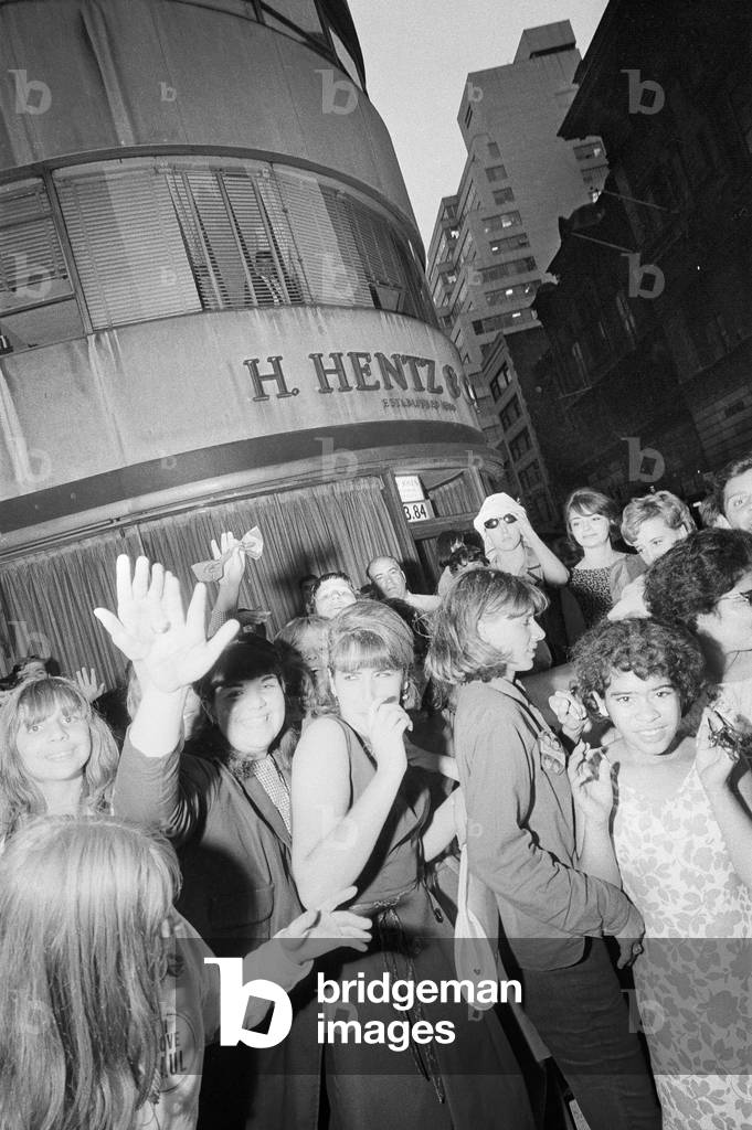 The Beatles in New York City, on their North American Tour a head of their concert to be held at Forest Hills. (picture shows) Fans going Wild for the Beatles. 28th August 1964 (b/w photo)