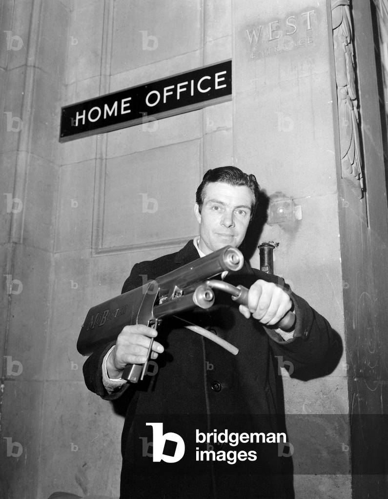 New anti riot gun, January 1969 (b/w photo)