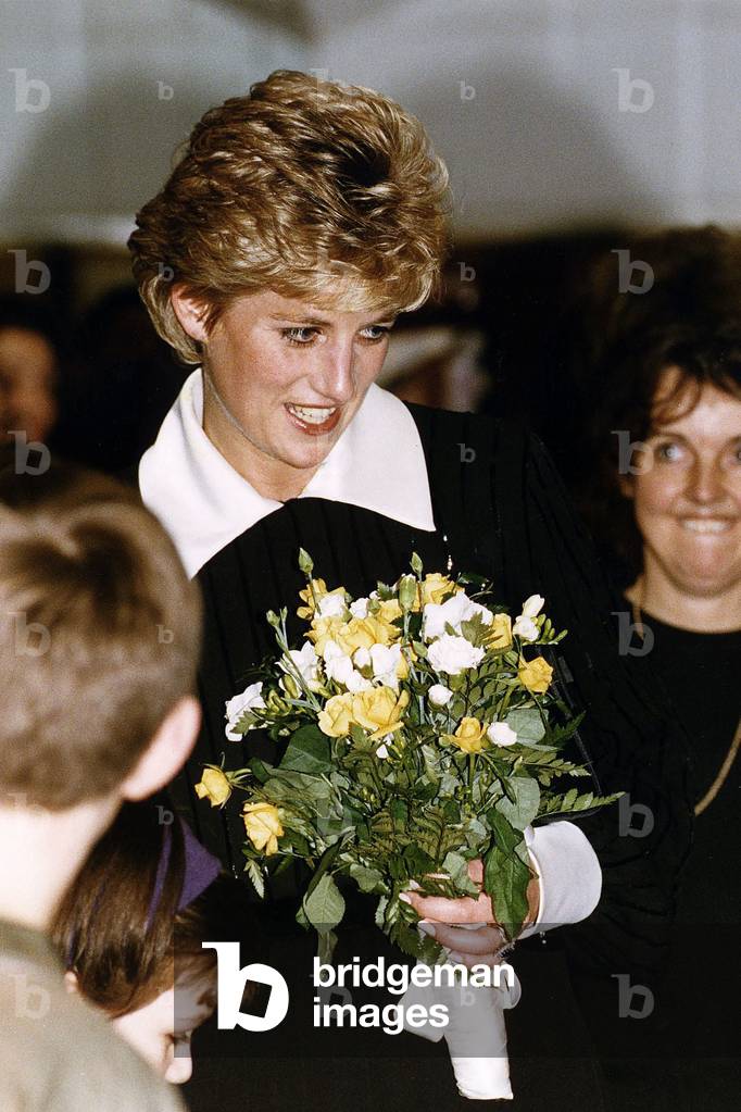 Princess Diana at the Chicken Shark Youth Theatre North London 
December 1992