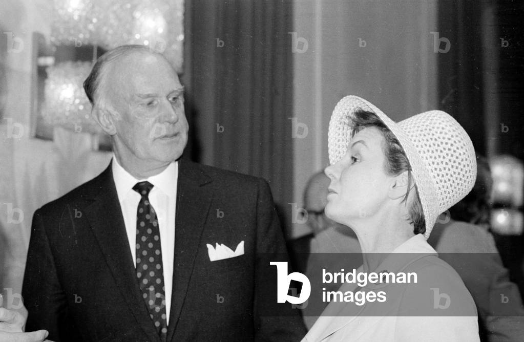 Chairman of the Reed Group Mr S T Ryder seen here in conversation with Labour MP and Parliamentary Secretary to the Board of Trade Mrs Gwyneth Dunwoody, at the British Poster Design Award Luncheon, which was held in London. April 1970