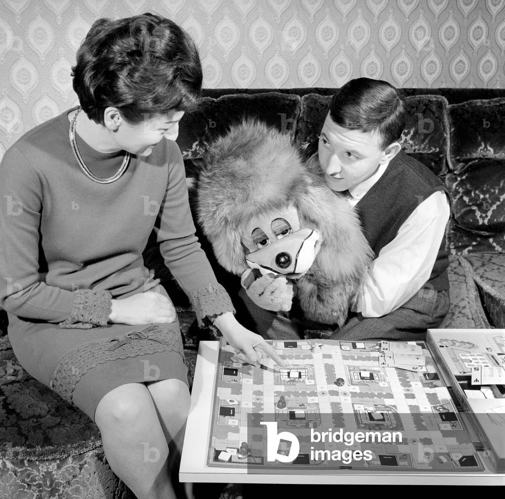 Terry Hall with Lenny the lion seen here at home. 1960