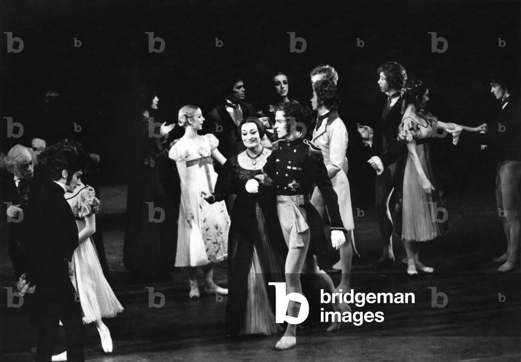 Ruth Papendick (centre) as Madame Larina in the Stuttgart Ballet production of John CrankoÕs ballet ÒOneginÓ at Covent Garden. 
July 1974