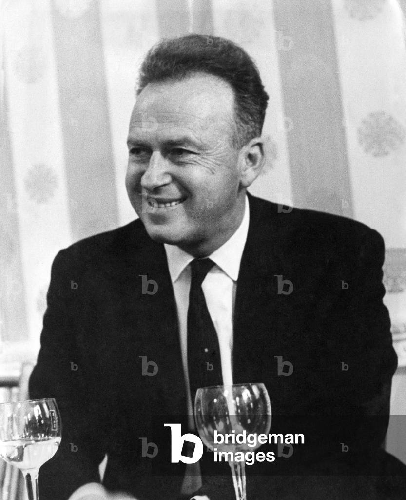 Israeli General Yitzhak Rabin, February 1968 (b/w photo)