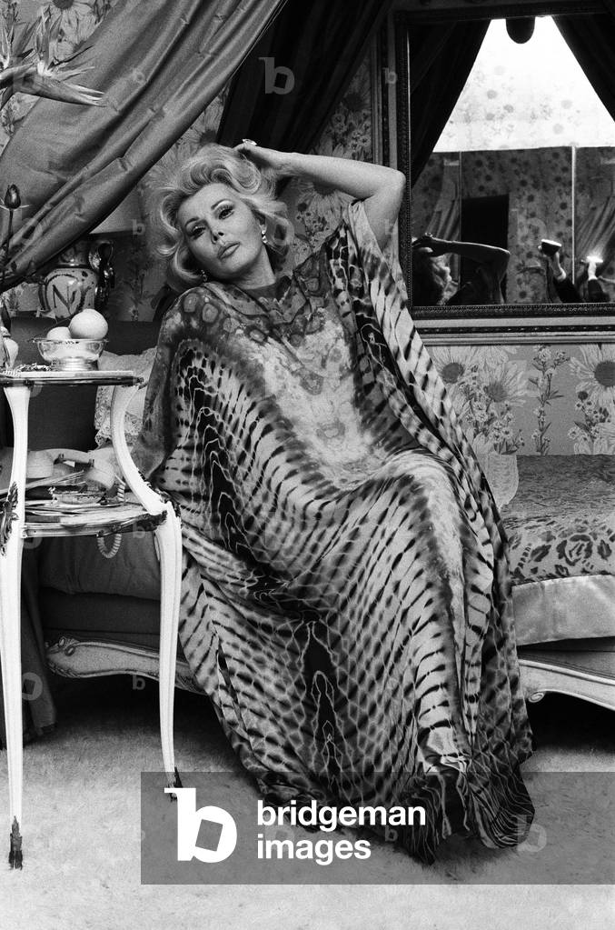 Zsa Zsa Gabor feature for the Sunday Mirror. January 1973 (b/w photo)