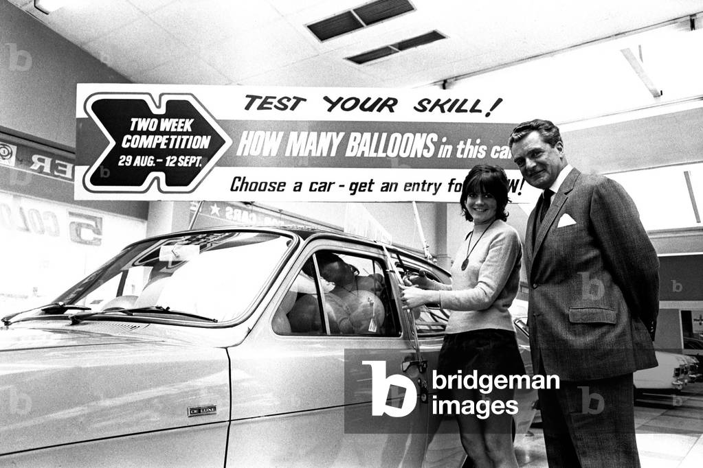 Actress Sally Geeson at Cowies car showroom in Sunderland in September 1970
