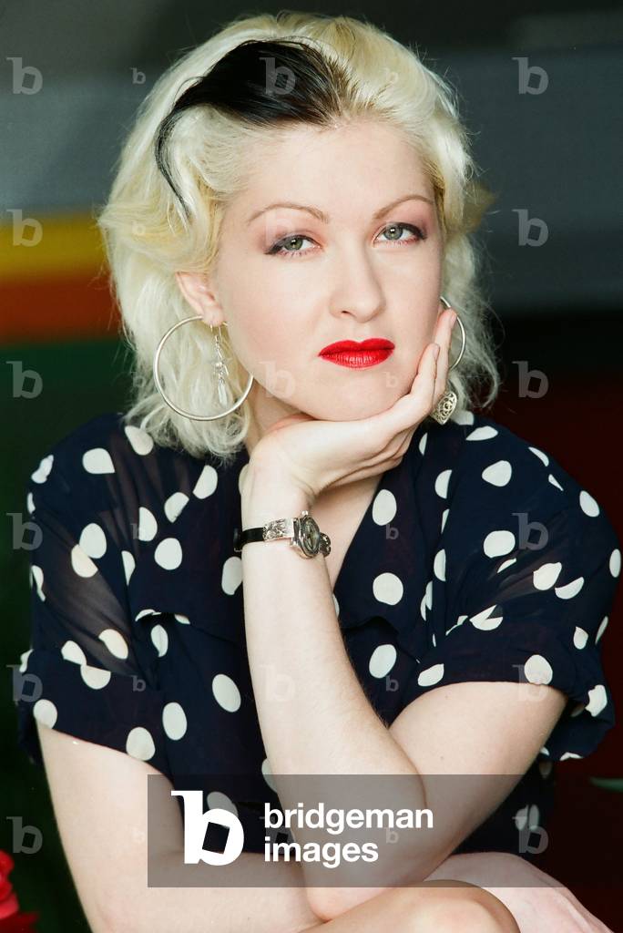 Cyndi Lauper American singer May 1989. Cyndi is in Britain to promote her new single 'I Drove All Night', which reached No.7 in the UK Charts in June 1989 (photo)