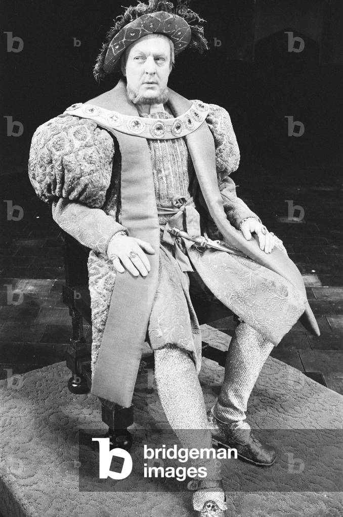 Donald Sinden as King Henry 8th in a scene from Henry 8th , which opens as the RSC , Stratford . 7th October 1969 (b/w photo)