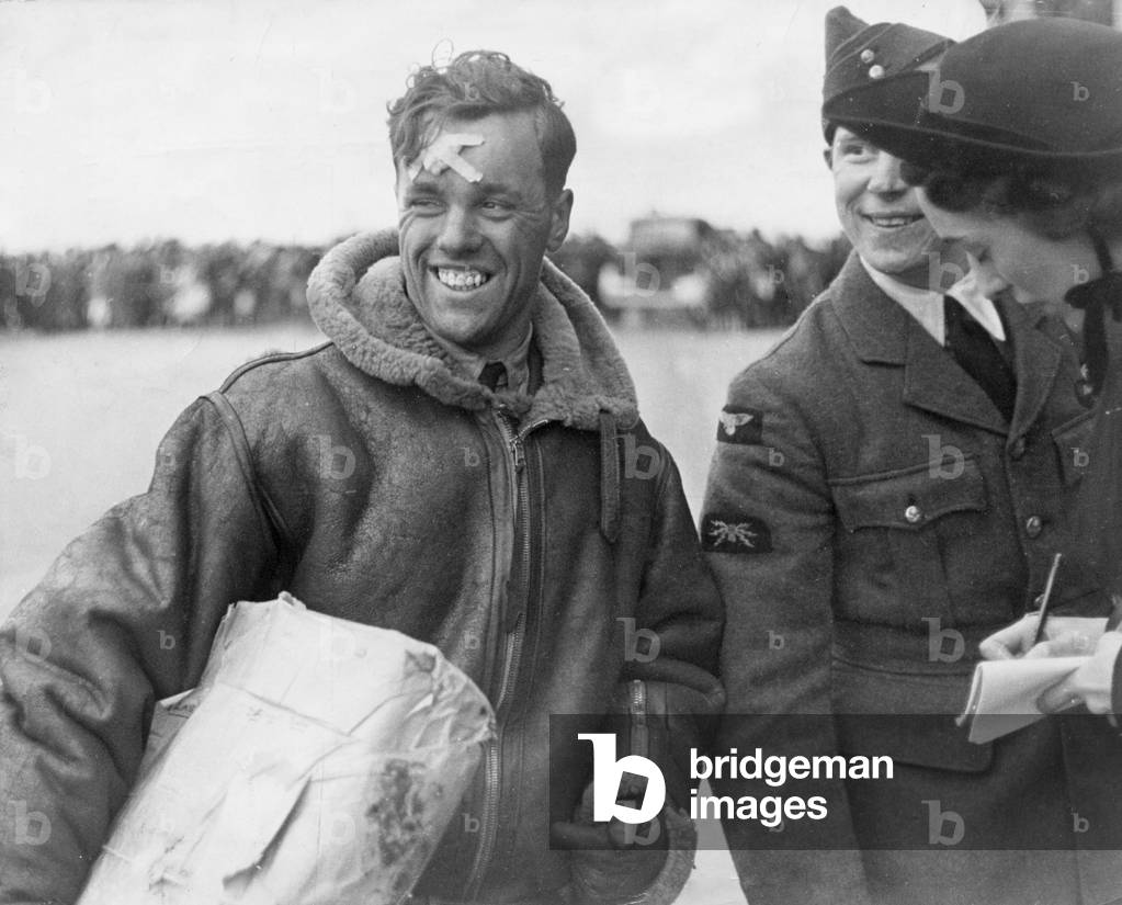 An injured RAF man is welcomed home after being injured during a mission in Holland in the Second World War
 May 1940
