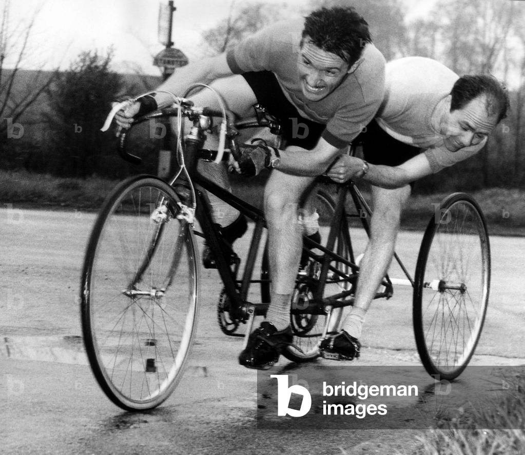 Open Tandem 30 Race near Bishops Stortford, May 1960 (b/w photo)