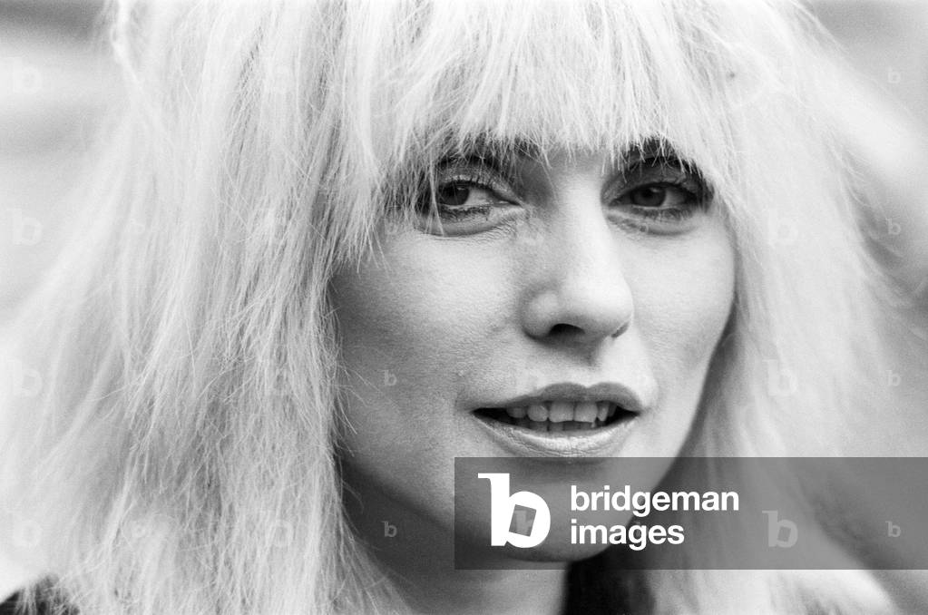 Debbie Harry in London to promote her new film 'Videodrome'. 20th November 1983.